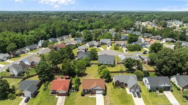 926 Foxhunt Ln, Fayetteville, NC 28314 - aerial view of residential area featuring a heavily wooded area