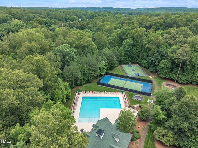 522 N Scotswood Blvd, Hillsborough, NC 27278 - bird's eye view of a heavily wooded area and a pool area