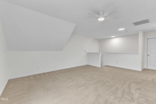 151 Bridge St, Hillsborough, NC 27278 - bonus room with carpet, ceiling fan, baseboards, and vaulted ceiling