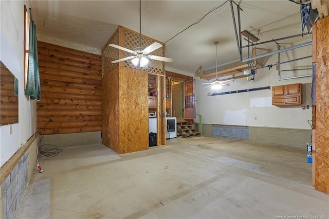 113 Atwood Ter, Stedman, NC 28391 - garage with a garage door opener and a ceiling fan