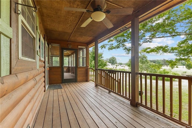 113 Atwood Ter, Stedman, NC 28391 - wooden deck with a ceiling fan