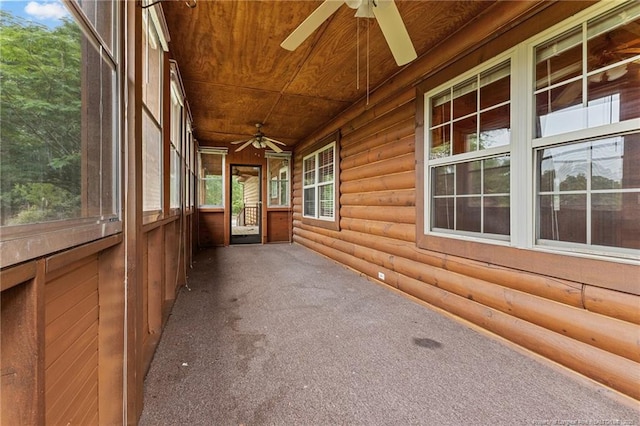 113 Atwood Ter, Stedman, NC 28391 - unfurnished sunroom with ceiling fan