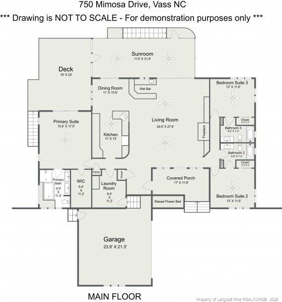 750 Mimosa Dr, Vass, NC 28394 - room layout