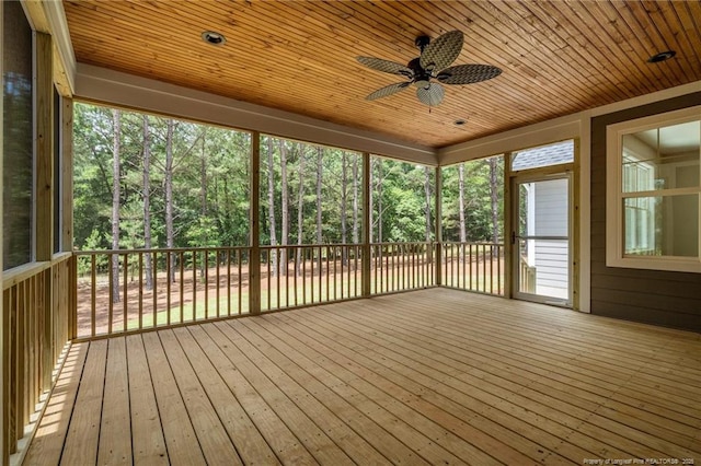 5400 Dowd Rd, West End, NC 27376 - unfurnished sunroom featuring ceiling fan