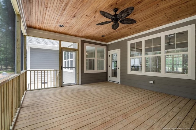 5400 Dowd Rd, West End, NC 27376 - unfurnished sunroom with a ceiling fan