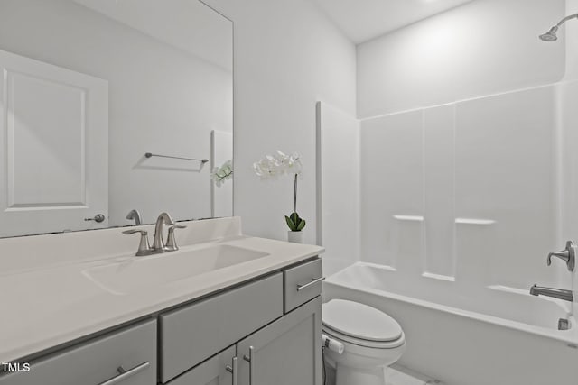 3020 Mavisbank Cir, Apex, NC 27502 - bathroom featuring vanity, toilet, shower / washtub combination, and marble finish flooring