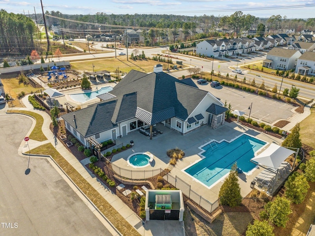 3020 Mavisbank Cir, Apex, NC 27502 - aerial view of a pool area
