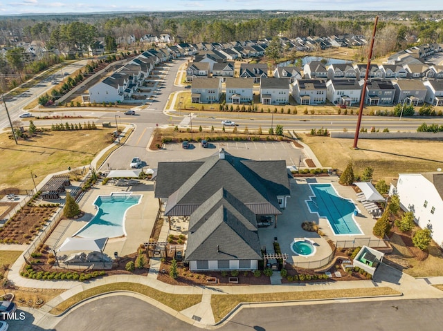 3020 Mavisbank Cir, Apex, NC 27502 - aerial view of residential area with a pool