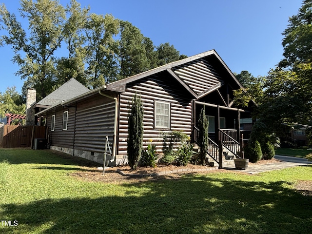 603 Hugo St, Durham, NC 27704 - view of front of house with crawl space and a chimney