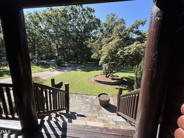 603 Hugo St, Durham, NC 27704 - view of grassy yard with a porch