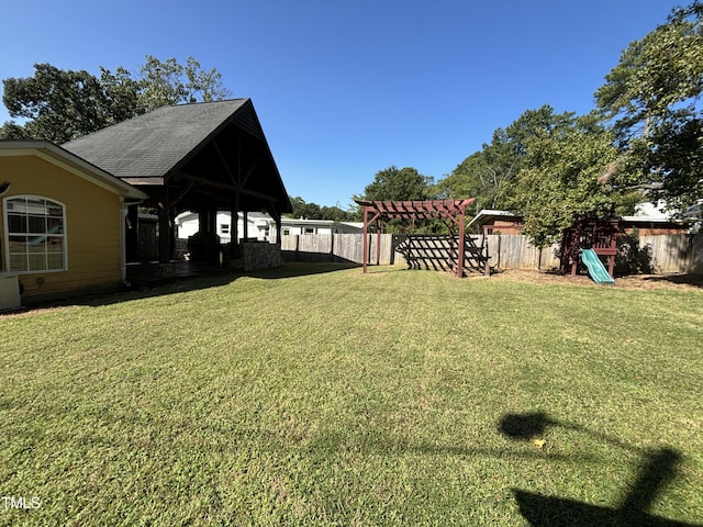 603 Hugo St, Durham, NC 27704 - view of yard featuring a playground and a pergola