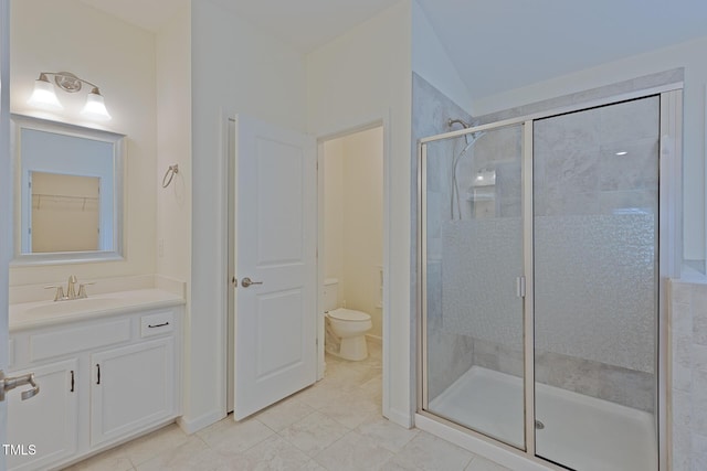 317 Springhurst Ln, Cary, NC 27511 - bathroom featuring a shower stall, vanity, and toilet