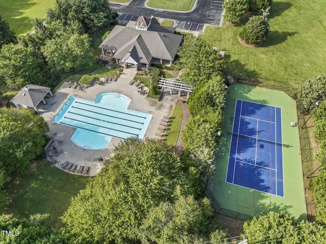 1317 Woodgate Manor Ct, Raleigh, NC 27614 - bird's eye view of a pool area