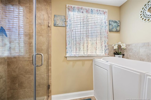 220 Hugh Shelton Loop, Fayetteville, NC 28303 - bathroom with a stall shower and a bath