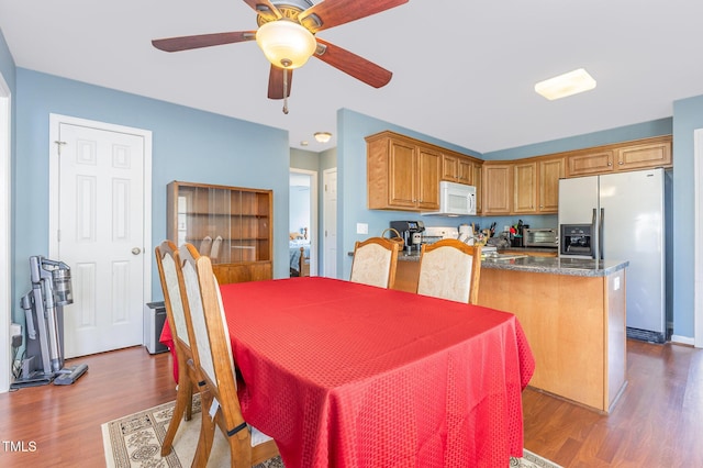 6 N Carolina Ave, Benson, NC 27504 - dining space with wood finished floors and ceiling fan