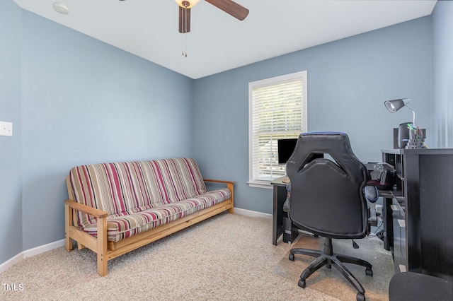 6 N Carolina Ave, Benson, NC 27504 - office space featuring carpet flooring, baseboards, and a ceiling fan