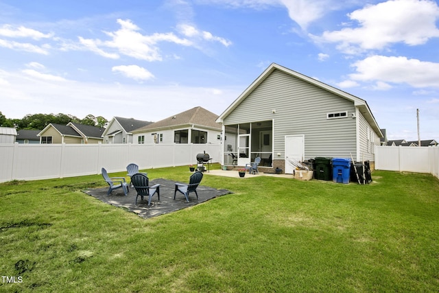 3501 Cranberry Ridge Dr SW, Wilson, NC 27893 - rear view of house featuring a patio area and a sunroom