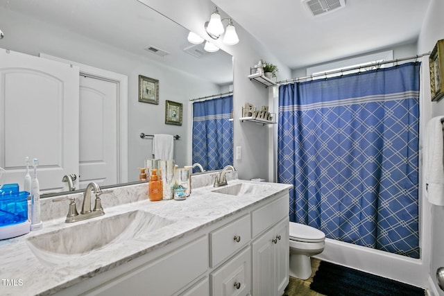 3501 Cranberry Ridge Dr SW, Wilson, NC 27893 - bathroom featuring double vanity, toilet, curtained shower, and wood finished floors