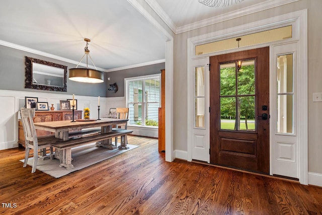 201 Margaret Mann Way, Pittsboro, NC 27312 - foyer entrance with plenty of natural light, wood finished floors, crown molding, and baseboards