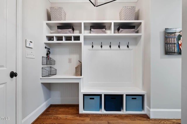 201 Margaret Mann Way, Pittsboro, NC 27312 - mudroom with dark wood finished floors and baseboards