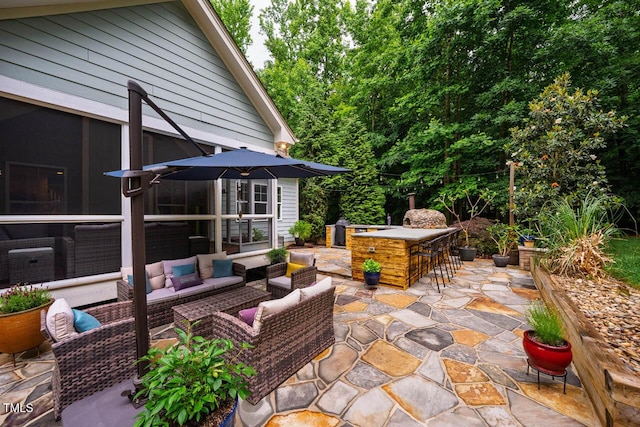 201 Margaret Mann Way, Pittsboro, NC 27312 - view of patio with an outdoor living space