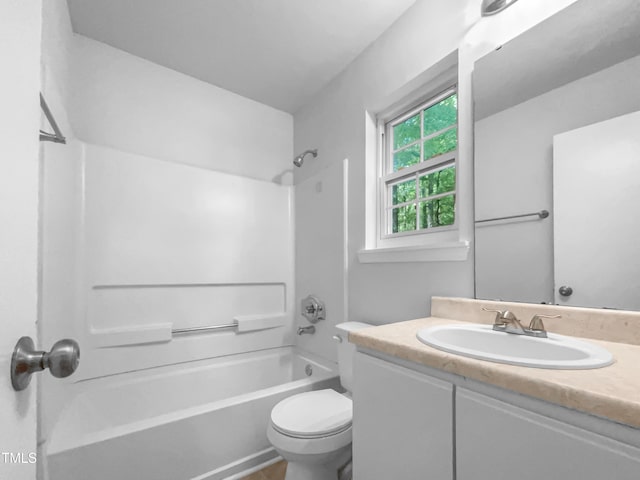 2705 Ramblegate Ln, Durham, NC 27705 - full bathroom with vanity, toilet, and tub / shower combination