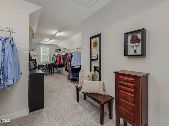 374 Crimson Way, Pittsboro, NC 27312 - spacious closet featuring carpet flooring and lofted ceiling