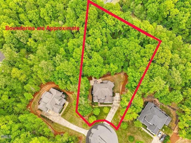 374 Crimson Way, Pittsboro, NC 27312 - aerial view of property and surrounding area featuring property boundaries highlighted
