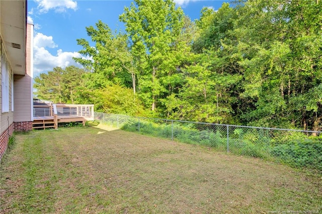 5921 Bloomsbury Dr, Fayetteville, NC 28306 - view of yard with a deck