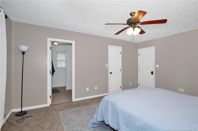 5921 Bloomsbury Dr, Fayetteville, NC 28306 - bedroom featuring carpet floors, a textured ceiling, baseboards, and ceiling fan