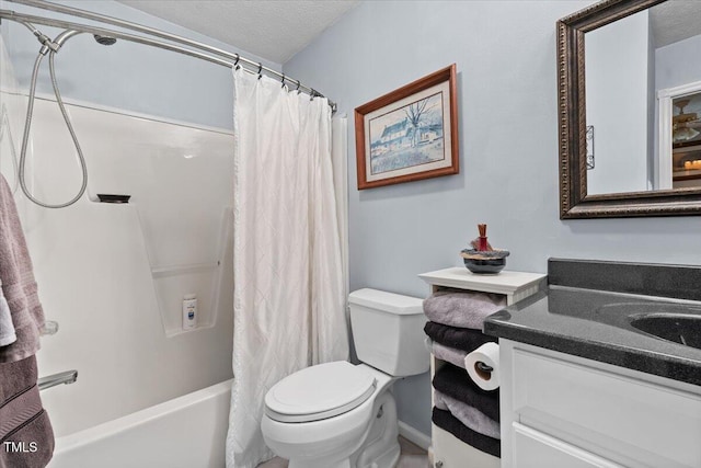 5924 Finish Line Dr, Hope Mills, NC 28348 - bathroom featuring vanity, toilet, and shower / bath combination with curtain