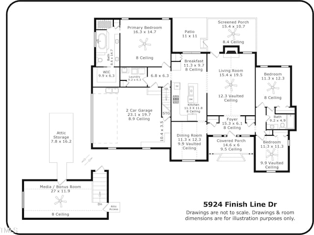 5924 Finish Line Dr, Hope Mills, NC 28348 - home floor plan