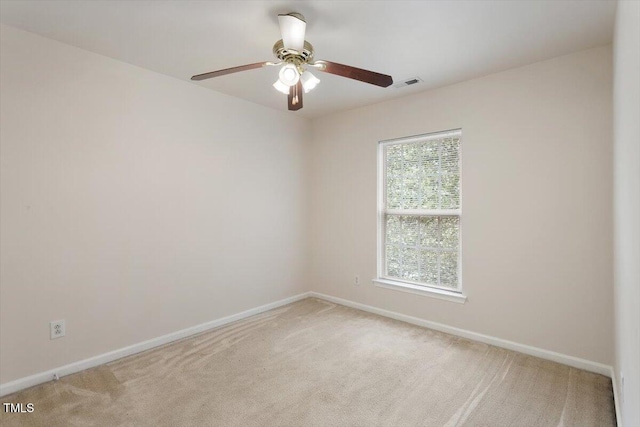402 Halls Mill Dr, Cary, NC 27519 - unfurnished room with light colored carpet, a ceiling fan, and baseboards