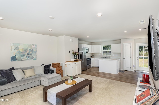 8840 Shallow Creek Trl, Bailey, NC 27807 - living area featuring recessed lighting and light wood-style flooring
