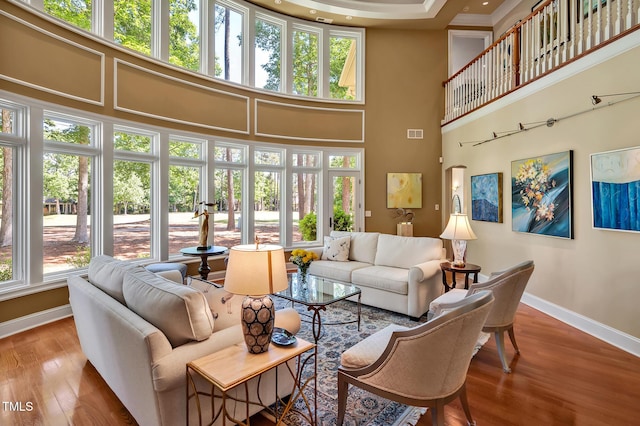 84307 Winslow, Chapel Hill, NC 27517 - living room with a towering ceiling and wood finished floors