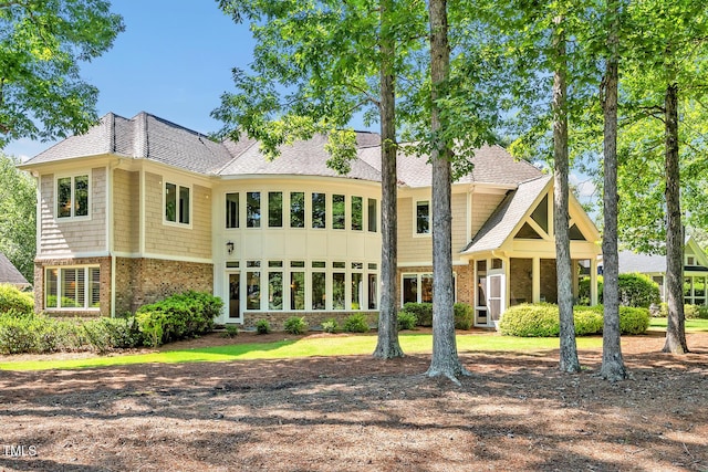 84307 Winslow, Chapel Hill, NC 27517 - rear view of house with brick siding and roof with shingles