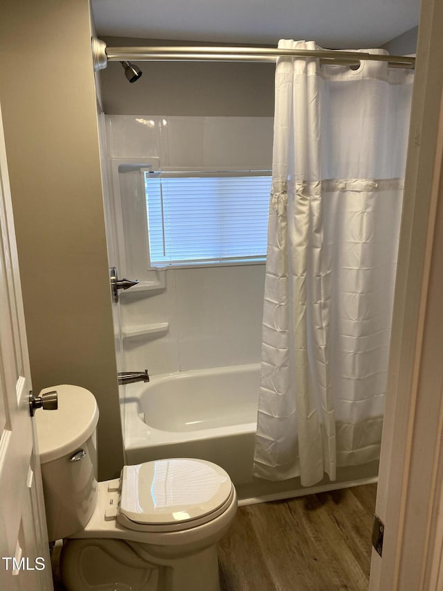 701 Linwood Ave, Durham, NC 27701 - full bath with toilet, wood finished floors, and shower / tub combo