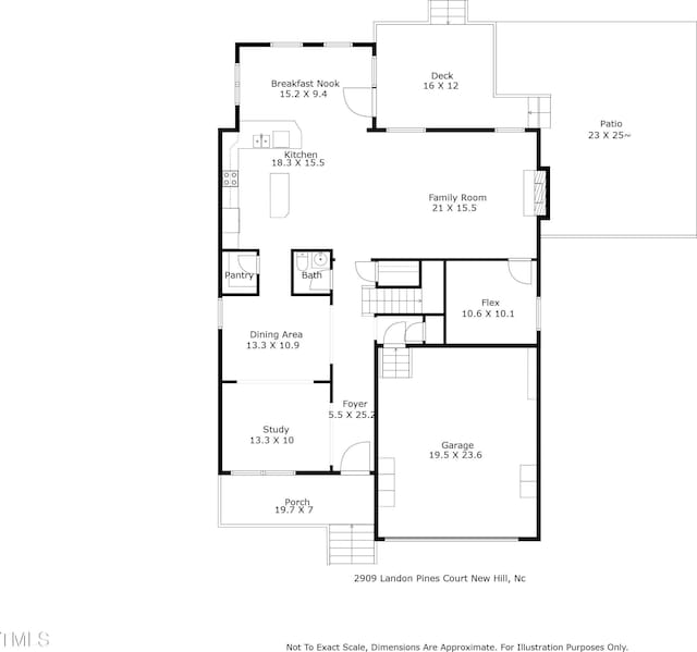 2909 Landon Pines Ct, New Hill, NC 27562 - home floor plan