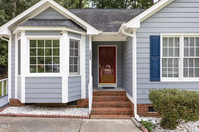 5008 Dantonville Ct, Knightdale, NC 27545 - entrance to property with crawl space and a shingled roof