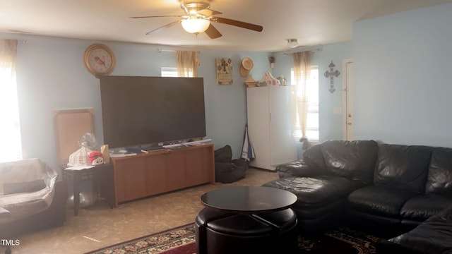 764 Grove Creek Ln, Raleigh, NC 27610 - living area with a ceiling fan