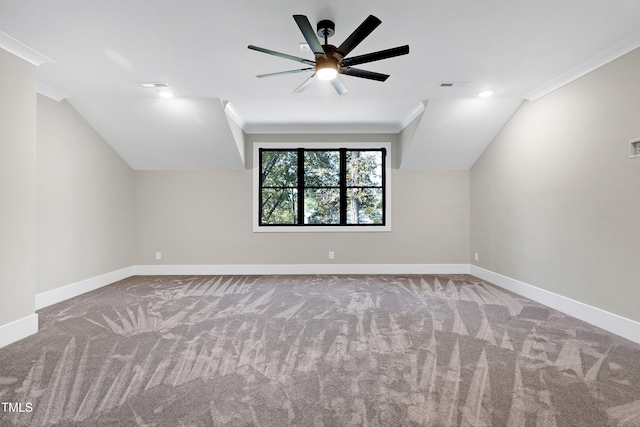5406 Garrett Rd, Durham, NC 27707 - bonus room with carpet flooring, ceiling fan, lofted ceiling, and recessed lighting