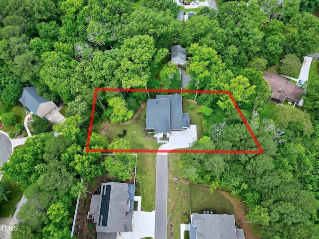 5406 Garrett Rd, Durham, NC 27707 - aerial view of property's location featuring property boundaries highlighted