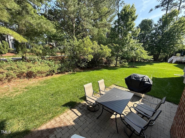 9409 Collingdale Way, Raleigh, NC 27617 - view of patio with view of wooded area