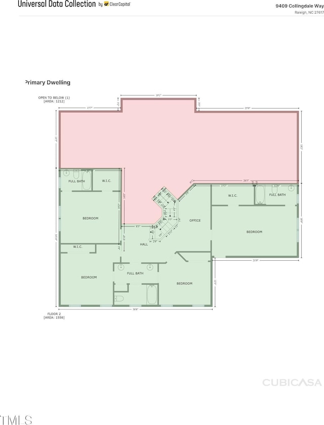 9409 Collingdale Way, Raleigh, NC 27617 - floor plan / room layout