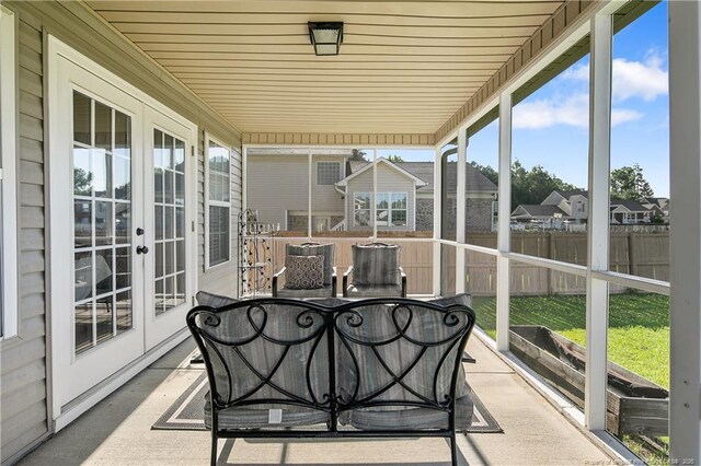 3811 Briargate Ln, Fayetteville, NC 28314 - sunroom with outdoor dining area and french doors