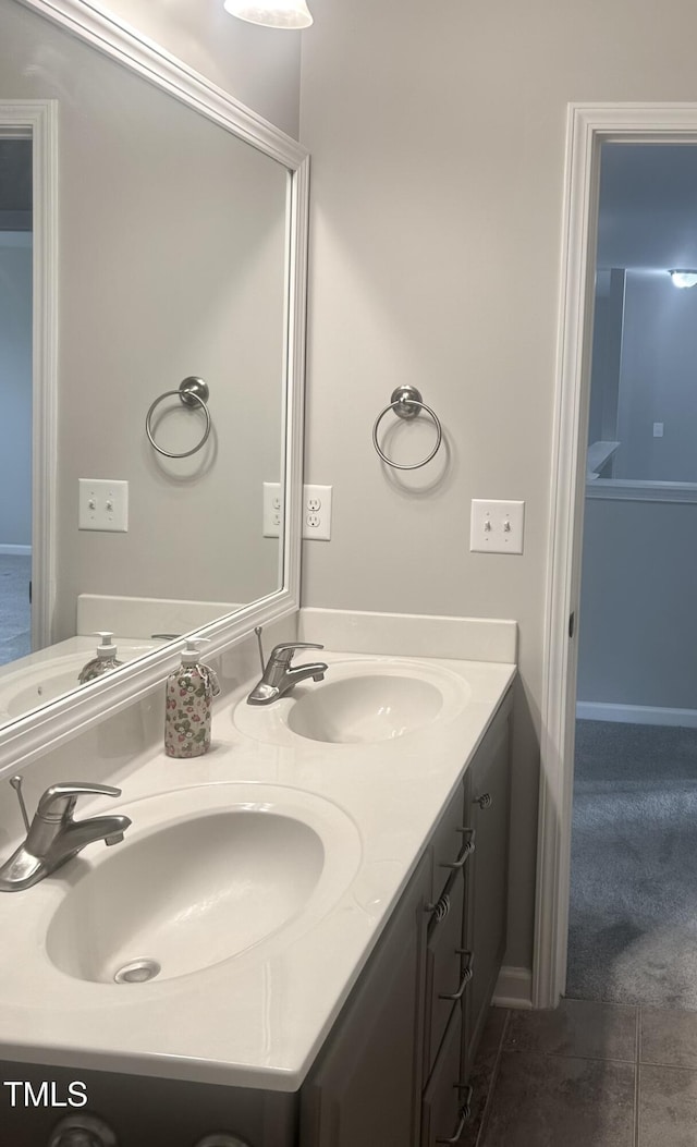 1116 Powder, Fuquay Varina, NC 27526 - bathroom with double vanity and tile patterned floors