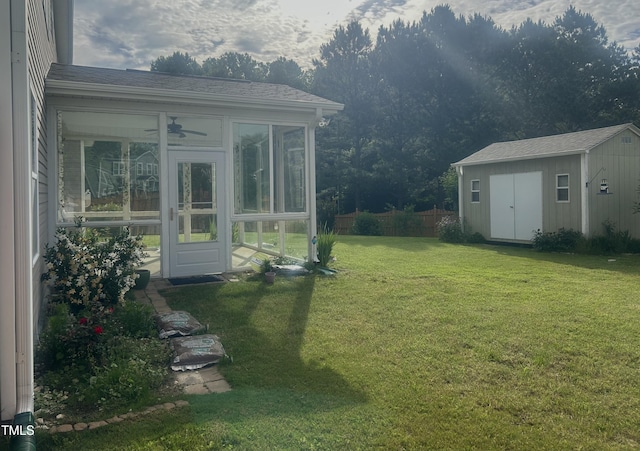1116 Powder, Fuquay Varina, NC 27526 - view of yard with a shed and a sunroom