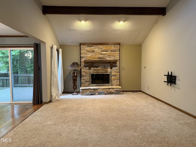 507 Holtz Ln, Cary, NC 27511 - unfurnished living room with carpet, a fireplace, and baseboards