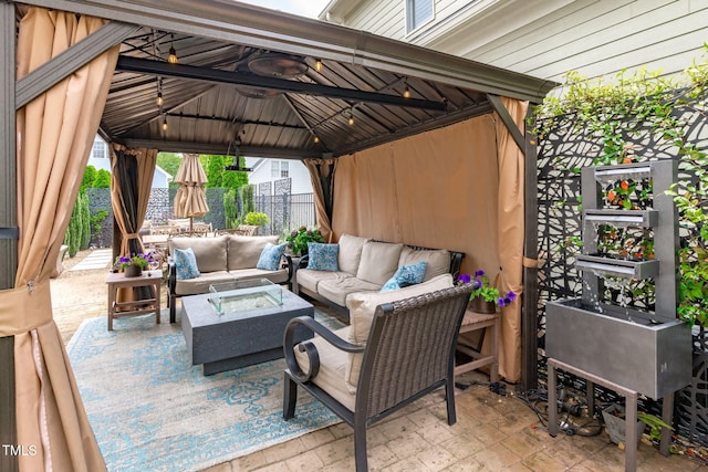321 Commons Walk Cir, Cary, NC 27519 - view of patio with outdoor lounge area and a gazebo