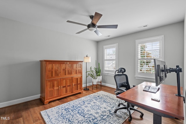321 Commons Walk Cir, Cary, NC 27519 - office space with ceiling fan, baseboards, and wood finished floors